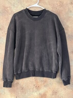 Men's Washed Black Crewneck Sweatshirt